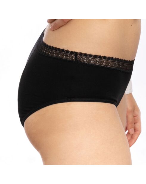 Shorty menstruel noire - flux moyen à abondant