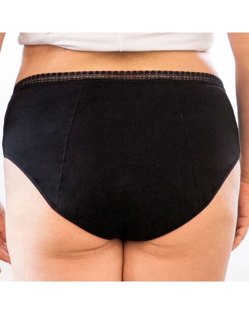 Shorty menstruel noire - flux moyen à abondant