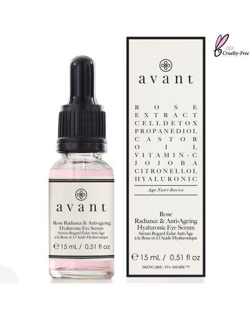 Soin des yeux éclat anti-âge à la rose & à l'acide hyaluronique - 15 ml