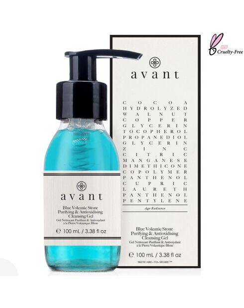 Gel nettoyant purifiant & antioxydant à la pierre volcanique bleue - 100 ml