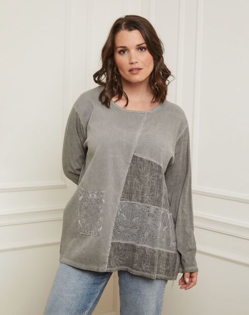 Top Jade gris