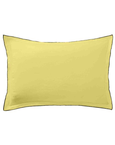 2 Taies d'oreiller 100% lin lavé vertes