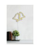 Néon LED décoratif mural Bells jaune - 30x24 cm