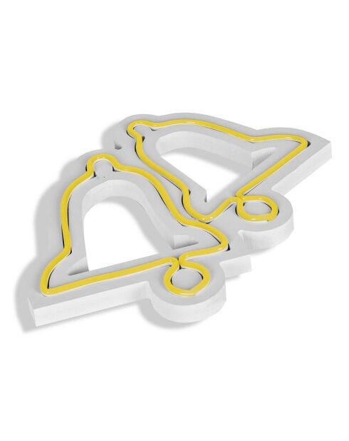 Néon LED décoratif mural Bells jaune - 30x24 cm