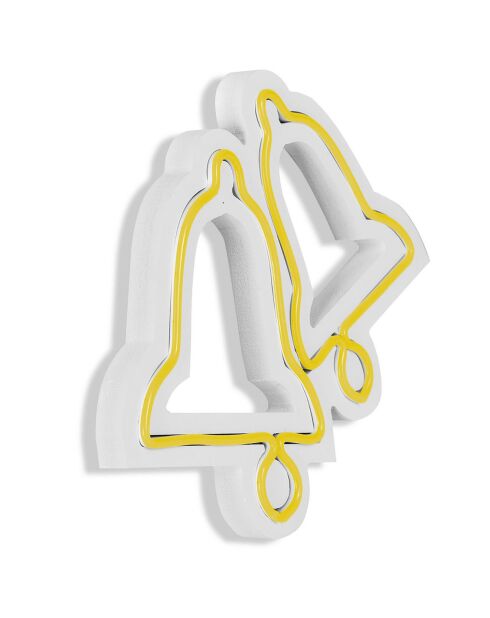Néon LED décoratif mural Bells jaune - 30x24 cm