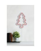 Néon LED décoratif mural Christmas Pine rouge - 21x30 cm