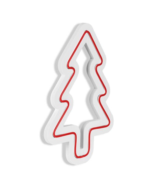 Néon LED décoratif mural Christmas Pine rouge - 21x30 cm