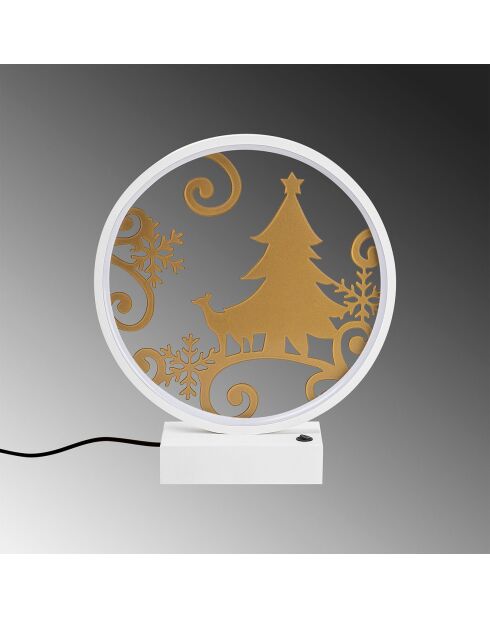 Lampe de table décorative Xmas blanc/doré - D.30x35 cm