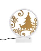 Lampe de table décorative Xmas blanc/doré - D.30x35 cm