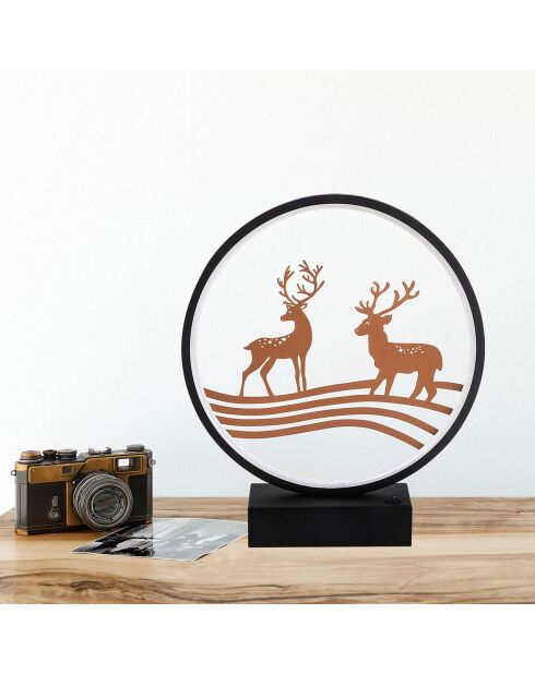 Dekorative Tischlampe Xmas schwarz/kupfer - D.30x35 cm