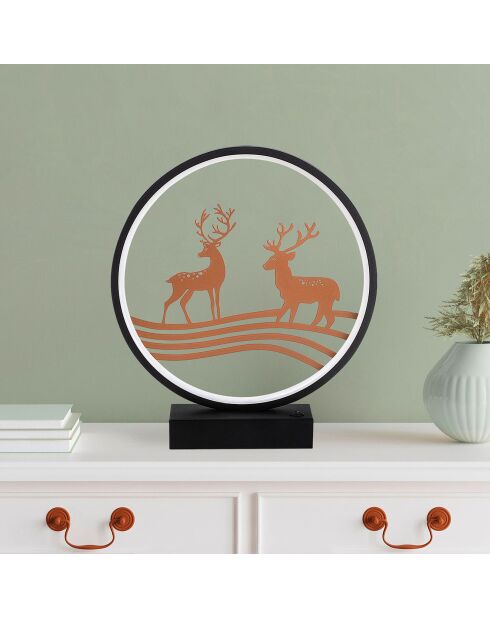 Dekorative Tischlampe Xmas schwarz/kupfer - D.30x35 cm