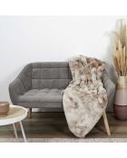 Plaid imitation fourrure Opulence blanc/marron - 140x200 cm