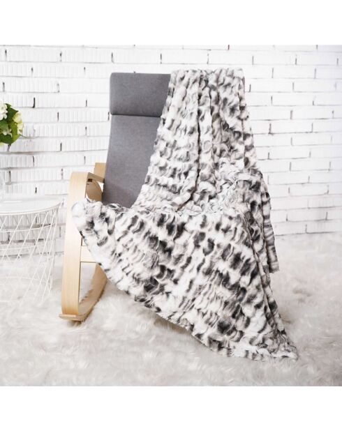 Plaid imitation fourrure Opulence ombré blanc/noir - 140x200 cm