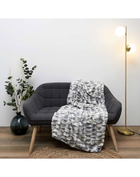 Plaid imitation fourrure Opulence ombré blanc/noir - 140x200 cm