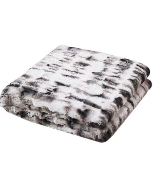 Plaid imitation fourrure Opulence ombré blanc/noir - 140x200 cm