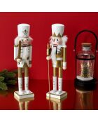 2 Figurines casses noisettes doré/blanc - 10x35.5x8 cm