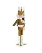 2 Figurines casses noisettes doré/blanc - 10x35.5x8 cm