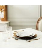 6 Verres striés liseret gold dorés - 40 cl