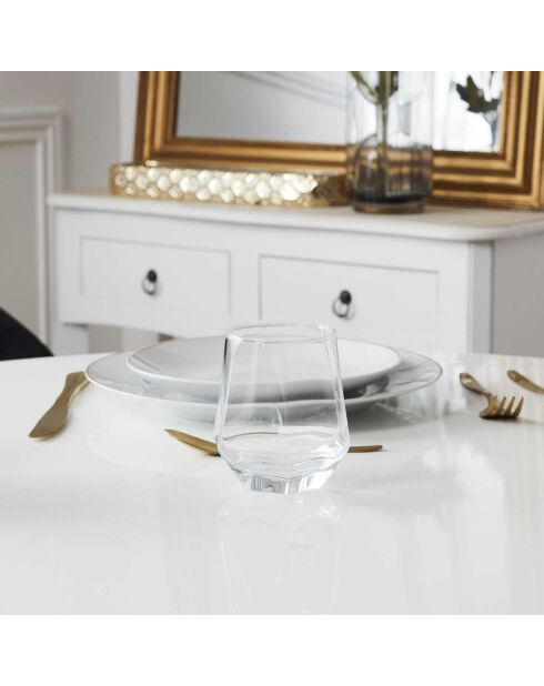 6 Verres forme diamant transparents - 30 cl