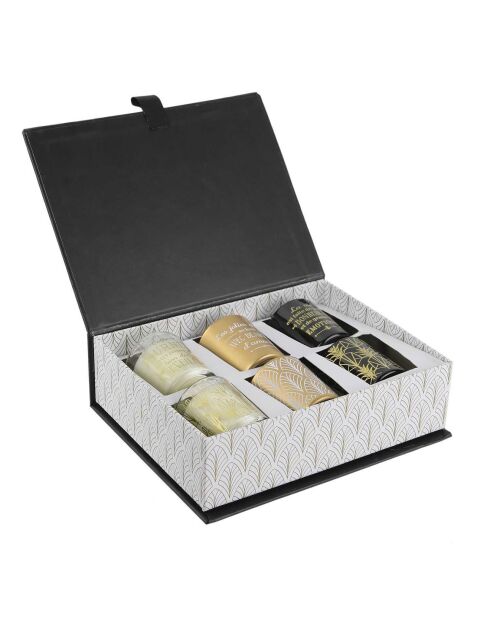 6 Bougies parfumées art Vanille noires - 7h