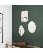 Miroir déco contour doré carré cuivre - 25x34 cm