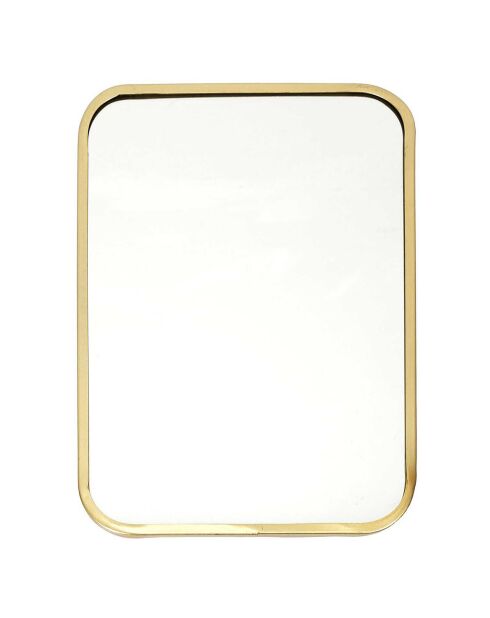 Miroir déco contour doré carré cuivre - 25x34 cm