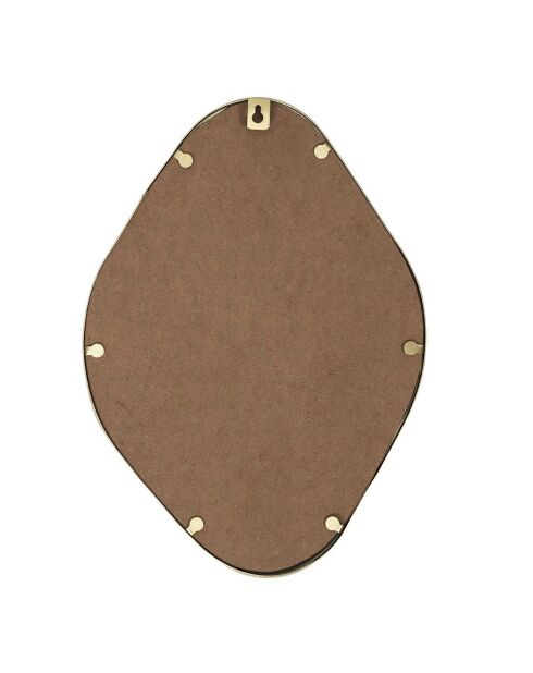 Miroir déco contour doré losange cuivre - 25x34 cm