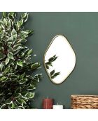 Miroir déco contour doré losange cuivre - 25x34 cm