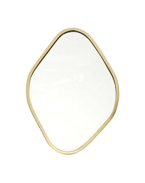 Miroir déco contour doré losange cuivre - 25x34 cm