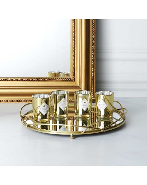 4 Bougies parfumées Figue/Orchidée Blanche doré/blanc/noir - 19h