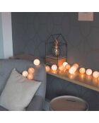 Guirnalda de bolas blanca/dorada de 20 LED - 345 cm