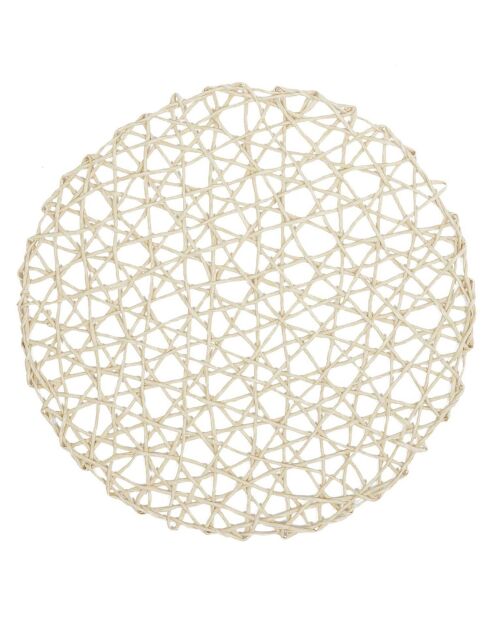 3 beigefarbene Tischsets mit Lochmuster - 38x38 cm