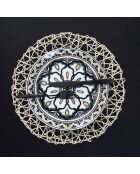 3 beige opengewerkte placemats - 38x38 cm