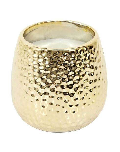 Bougie parfumée martelée musc blanc dorée - 25h