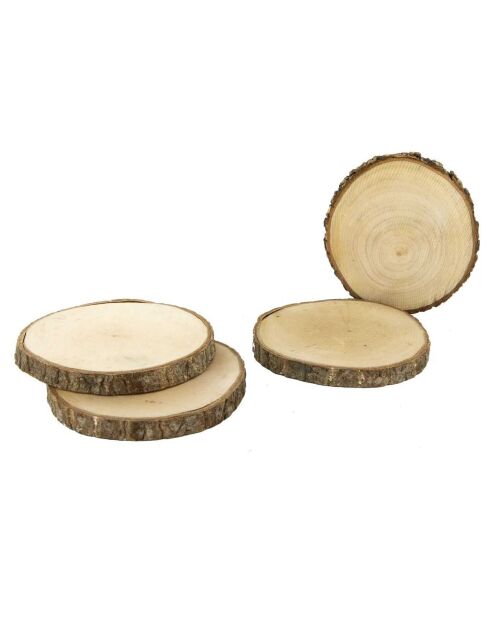 4 Dessous de verre rondin bois - 11x11 cm