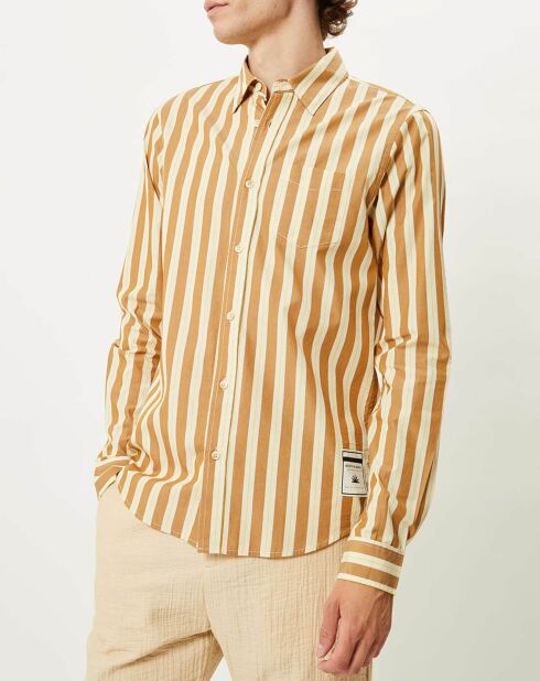 Chemise Pocket à rayures marron/jaune