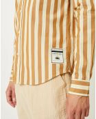 Chemise Pocket à rayures marron/jaune
