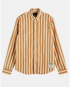 Chemise Pocket à rayures marron/jaune