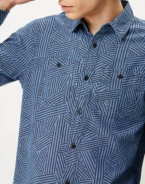 Chemise en Coton bio Chambray bleu jean