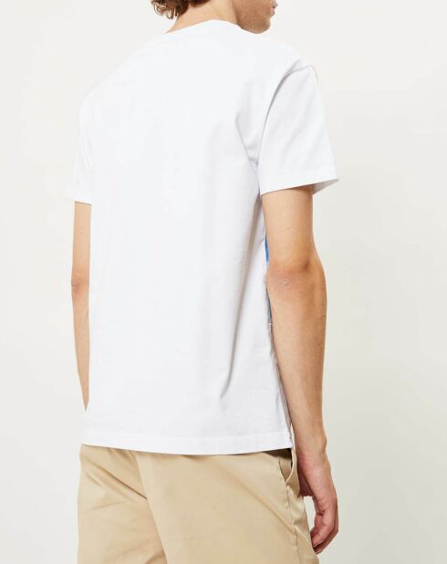 T-Shirt Colorblock blanc/bleu