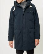 Parka matelassée à capuche Sherpa bleu marine