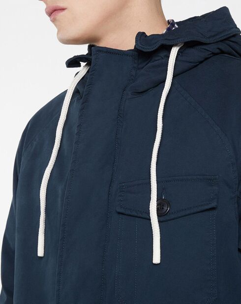 Parka matelassée à capuche Sherpa bleu marine