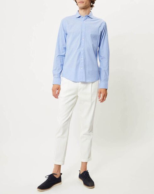Chemise Regular Fit en popeline Diamant imprimée bleu clair