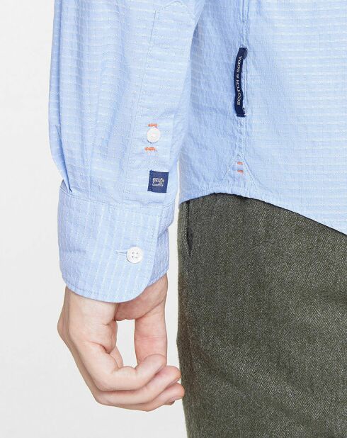 Chemise Regular Fit en popeline Diamant imprimée bleu clair