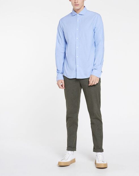 Chemise Regular Fit en popeline Diamant imprimée bleu clair