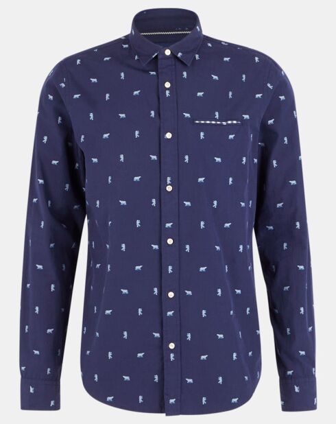 Chemise Regular Fit Chic imprimée bleu foncé