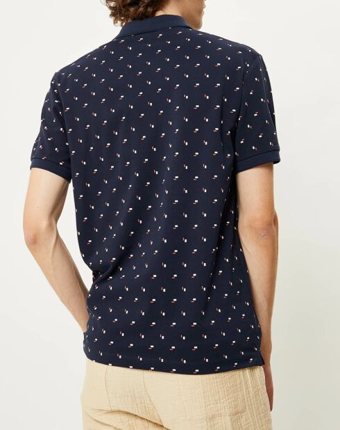 Polo Regular Fit imprimé Square bleu marine