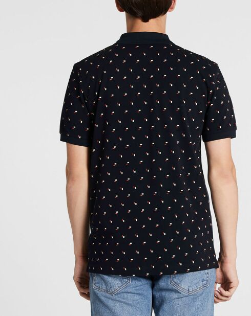 Polo Regular Fit imprimé Square bleu marine