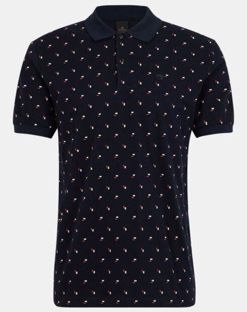 Polo Regular Fit imprimé Square bleu marine