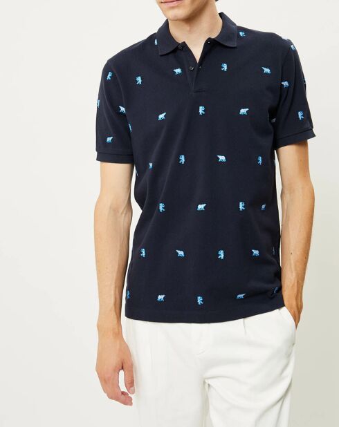 Polo Regular Fit Mini Bear bleu marine